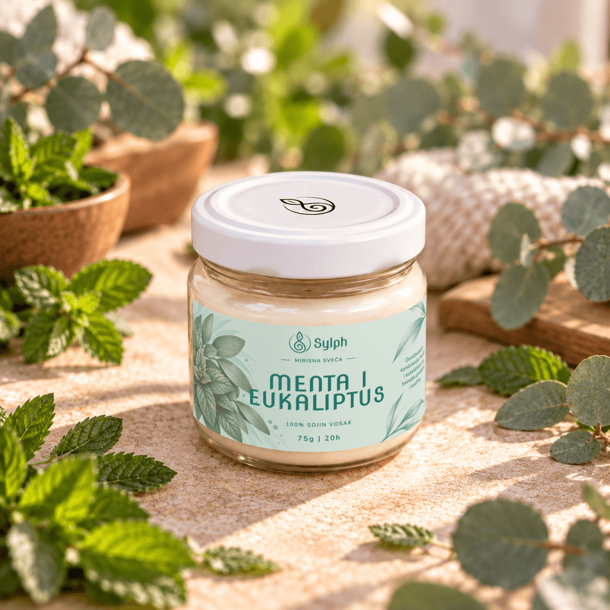 Menta i Eukaliptus 75g, zatvorena tegla