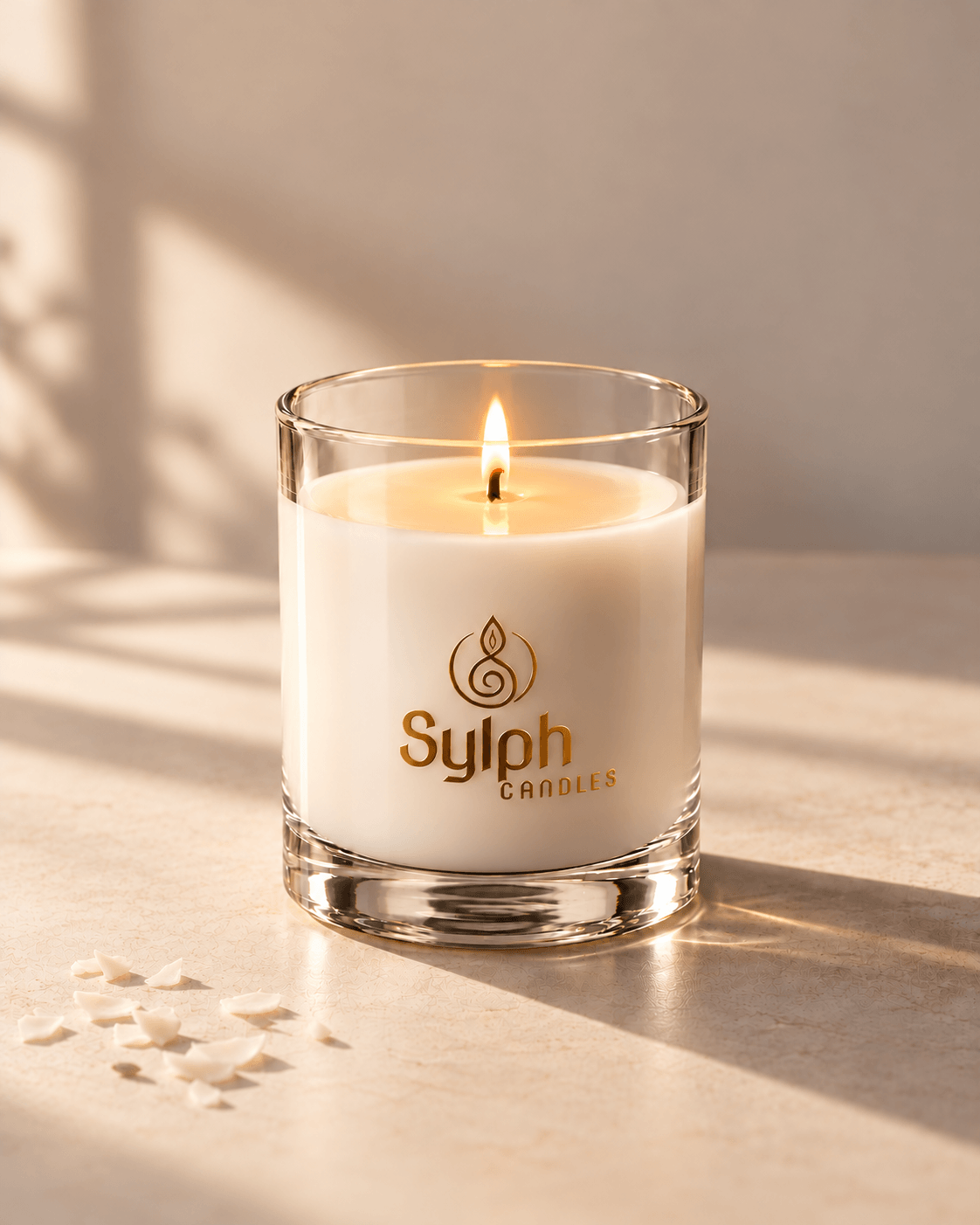 Zlatna LUX sveća 180g, upaljena