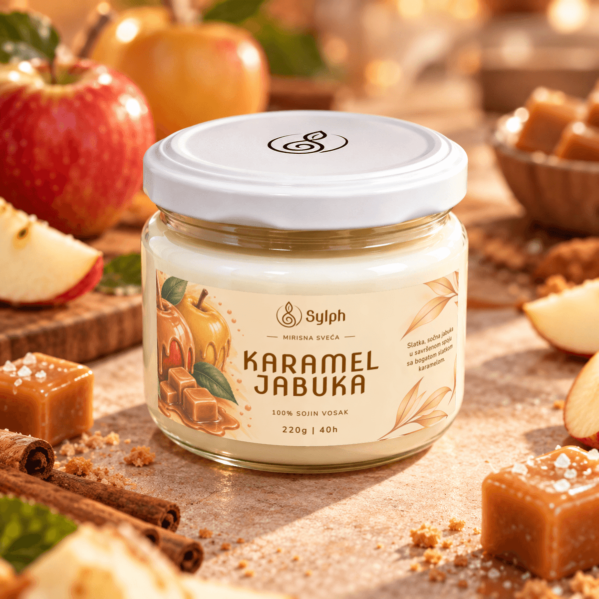 Karamel Jabuka 220g, zatvorena tegla